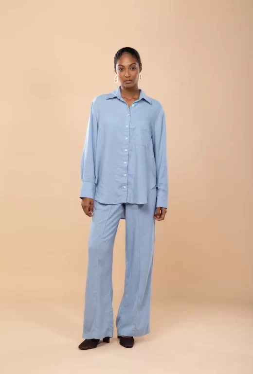 Camisa Oversized Ondas Azul