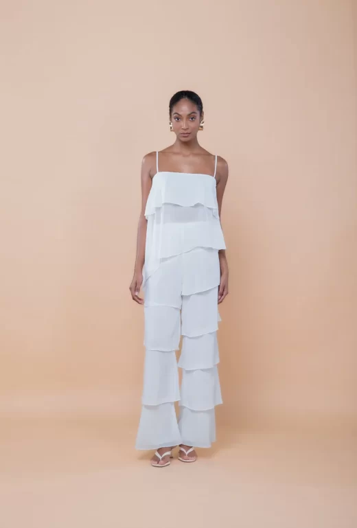 Calça Uly Camadas Off White