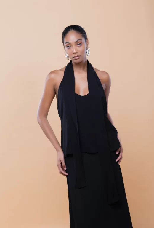 Blusa Lua Echarpe Preto