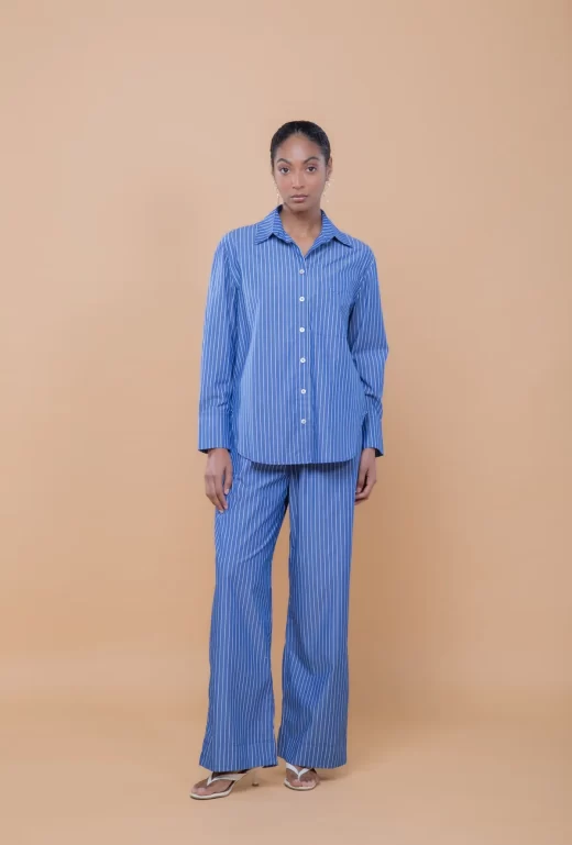 Camisa Ondas Oversized Marinho Listras