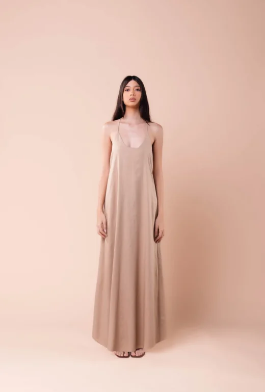 Vestido Piera Bege Queimado