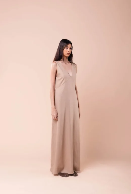 Vestido Verena Bege Queimado